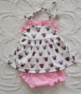 Mouse ears girl bloomer set