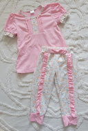 Pink pumpkin pant set