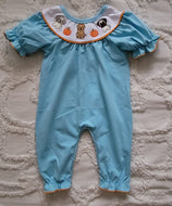 Puppy pumpkin girl romper