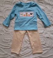 Puppy pumpkin boy pant set