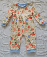 Colorful Pumpkin boy romper