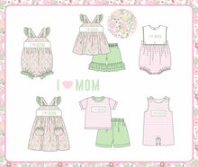 Load image into Gallery viewer, I love MOM (pink and green) girl short set (Preorder ETA late January)
