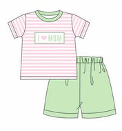 I love MOM (pink and green) boy short set (Preorder ETA late January)