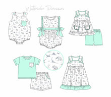 Load image into Gallery viewer, Watercolor Dino boy short set (Preorder ETA June)
