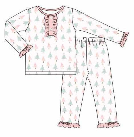 Christmas Tree girl pajama set (Preorder ETA November)