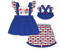 4th of July popsicle girl short set (Preorder ETA April)