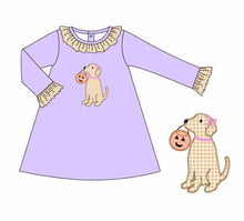 Load image into Gallery viewer, Halloween puppy long sleeve dress (Preorder ETA September)
