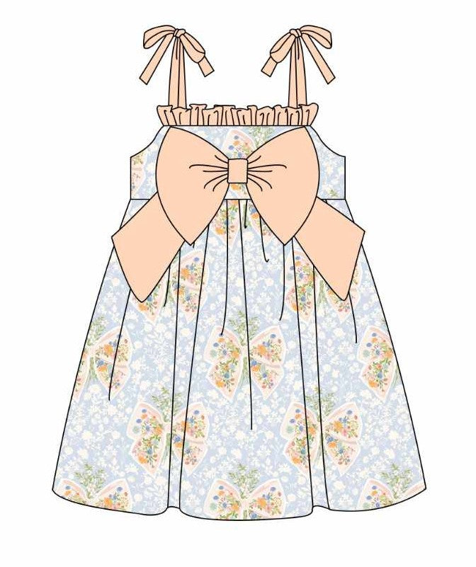 Coral bows dress (Preorder ETA May)