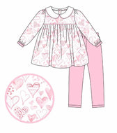 Pink hearts pant set (Preorder ETA January)