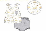 Yellow tractor diaper set (Preorder ETA January)