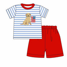 Load image into Gallery viewer, Patriotic puppy boy short set (Preorder ETA May)
