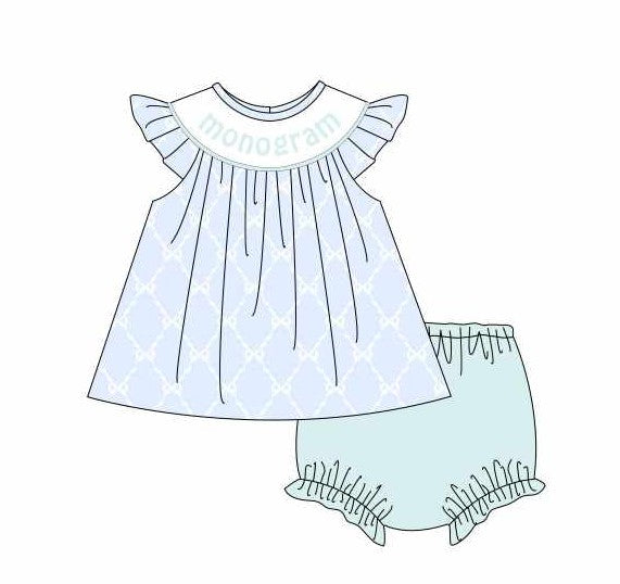Lattice bows/gingham bloomer set (Preorder ETA May) *READ DETAILS*