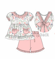 Pink spring floral short set (Preorder ETA February)