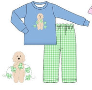 Shamrock Puppy boy pant set (Preorder ETA January)