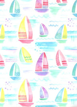 Load image into Gallery viewer, Watercolor sailboats girl bubble
