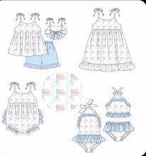 Load image into Gallery viewer, American Flag girl short set (Preorder ETA April)
