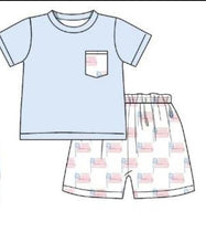 Load image into Gallery viewer, American Flag boy short set (Preorder ETA April)
