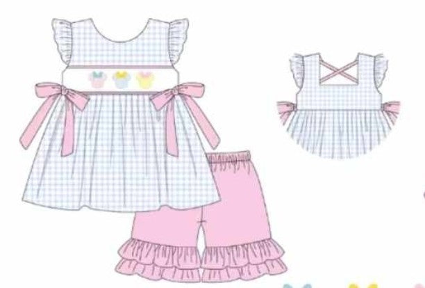 Pastel mouse ears girl short set (Preorder ETA April)