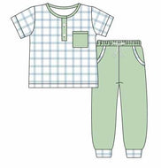 Floral gingham boy pant set EXTRAS (Preorder ETA September)