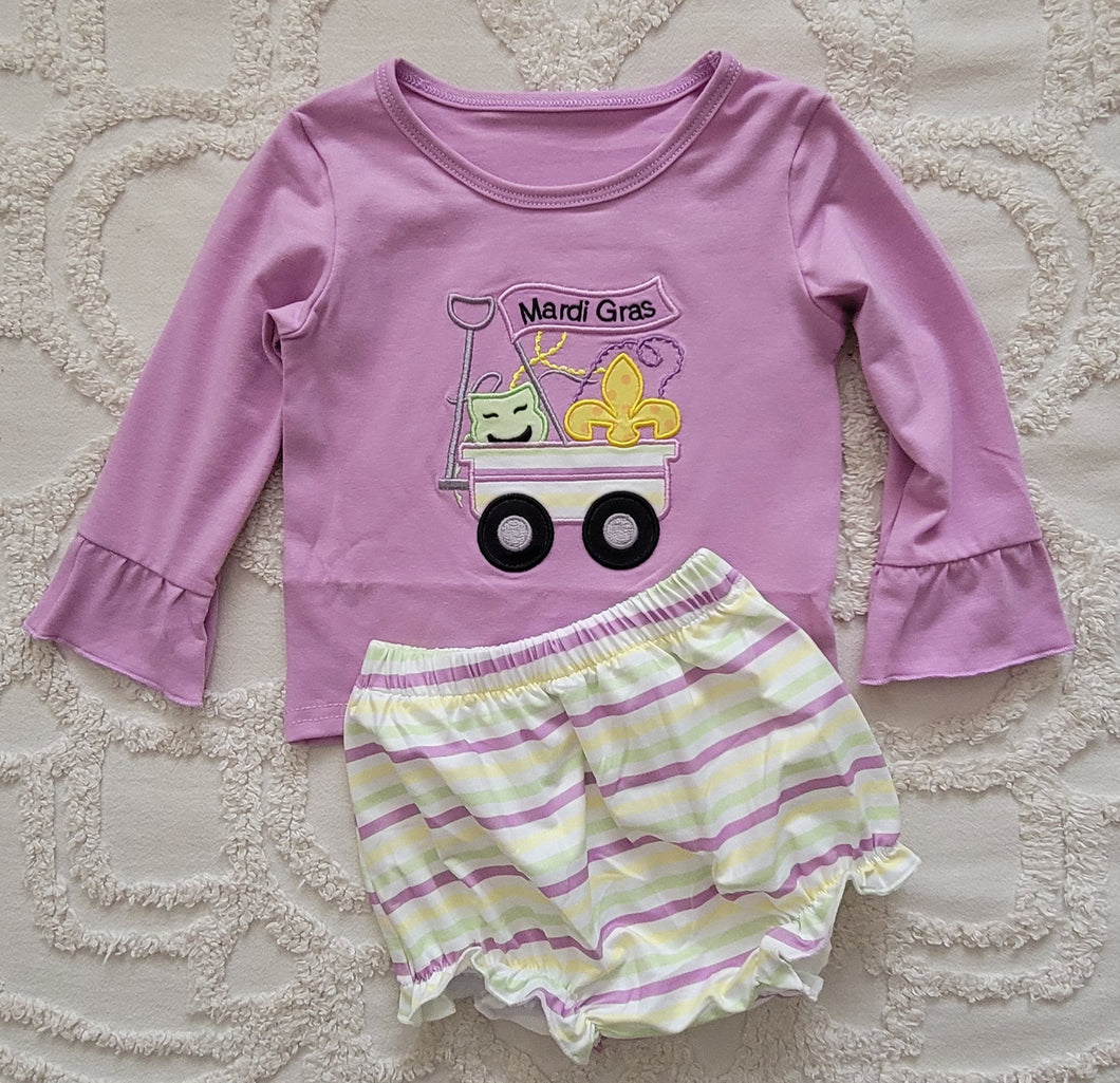Mardi Gras Wagon Bloomer set