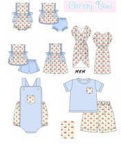 Load image into Gallery viewer, Blue Cherries boy short set (Preorder ETA June)
