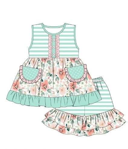 Summer floral girl short set (Preorder ETA June)