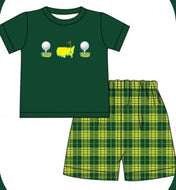 Green golf boy short set (Preorder ETA March)