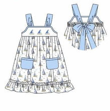 Load image into Gallery viewer, Blue sailboat dress (Preorder ETA June)
