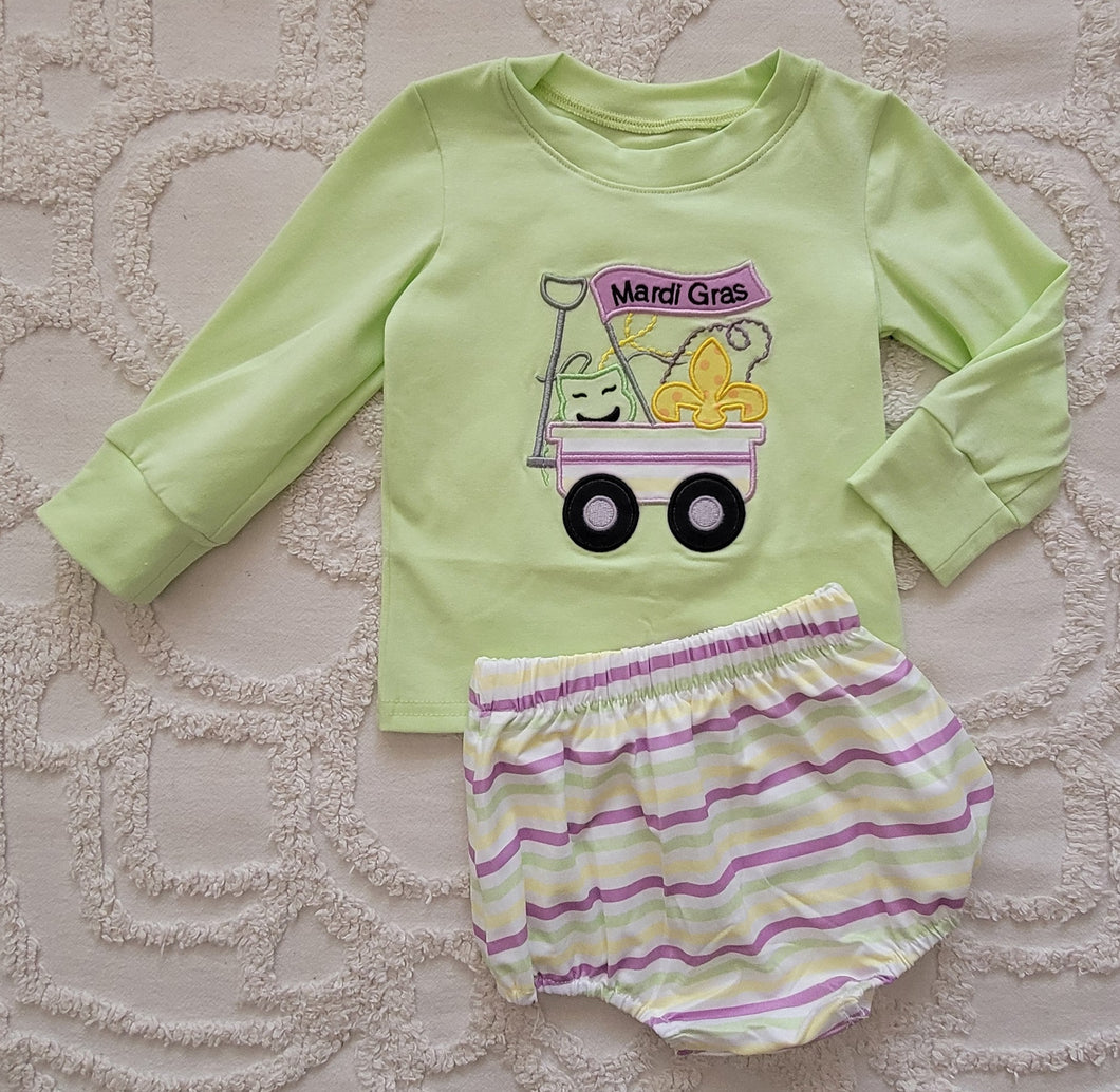 Mardi Gras Wagon Diaper set