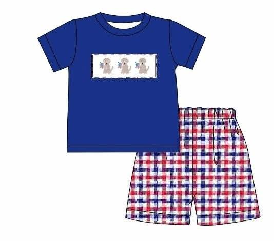 Puppy flag boy short set (Preorder ETA June)