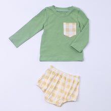 Load image into Gallery viewer, Wildflower Khaki and olive diaper set
